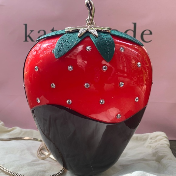 Kate Spade Novelty Strawberry Clutch Shoulder Bag - Picture 8 of 8